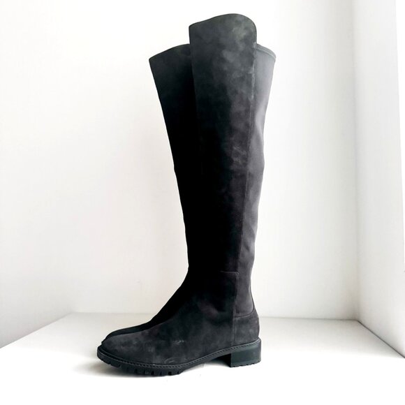 Stuart Weitzman Dark Grey Suede Stretch Back Over the Knee Boots 10.5 - Picture 8 of 11